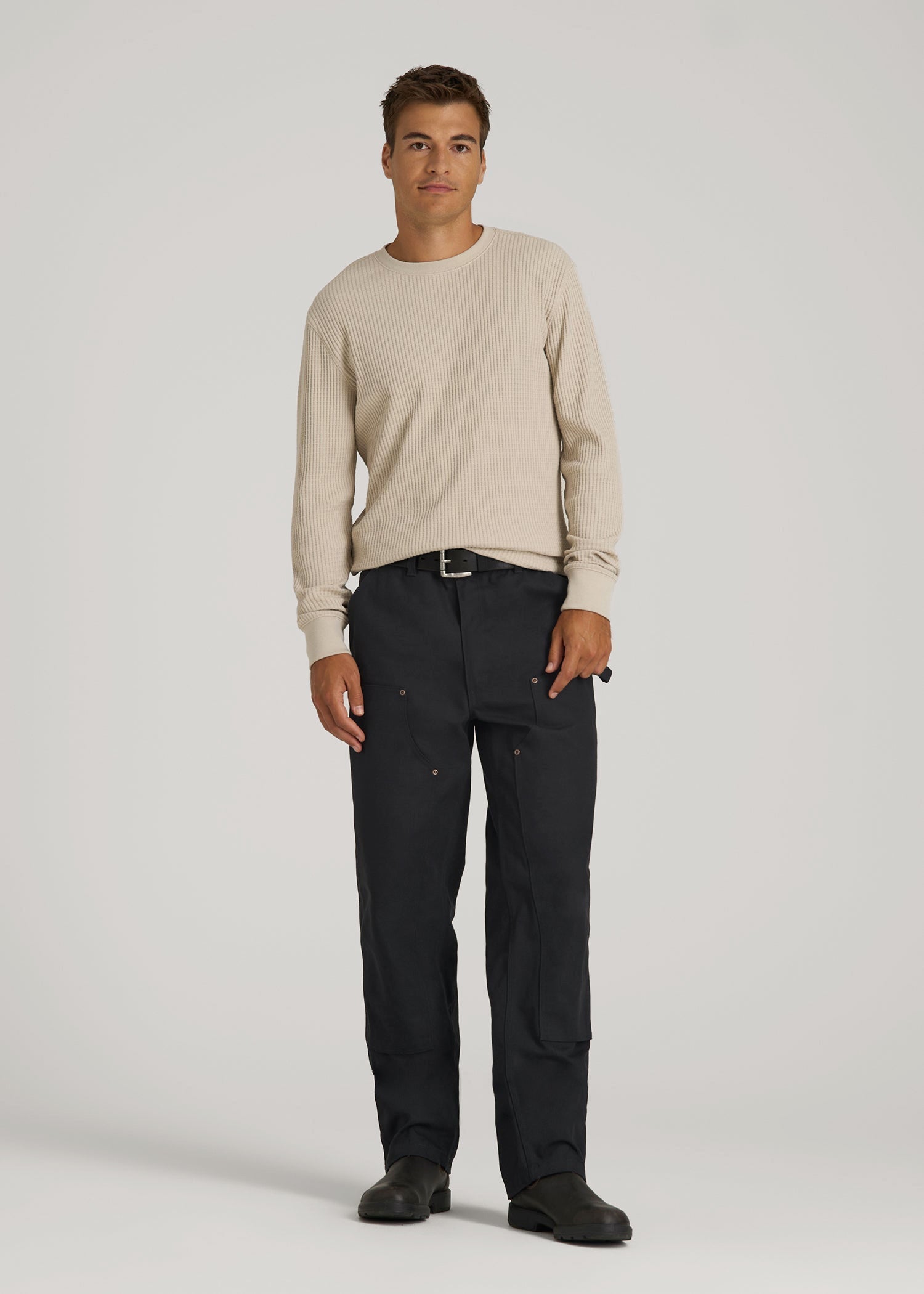 American Tall Men LJ&S Double Front Utility Work Pants for Tall Men in Black