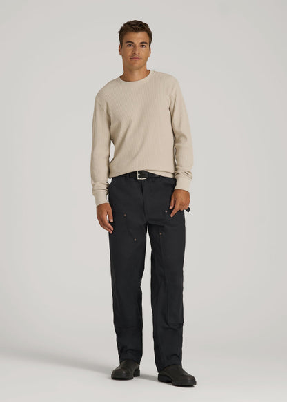 American Tall Men LJ&S Double Front Utility Work Pants for Tall Men in Black