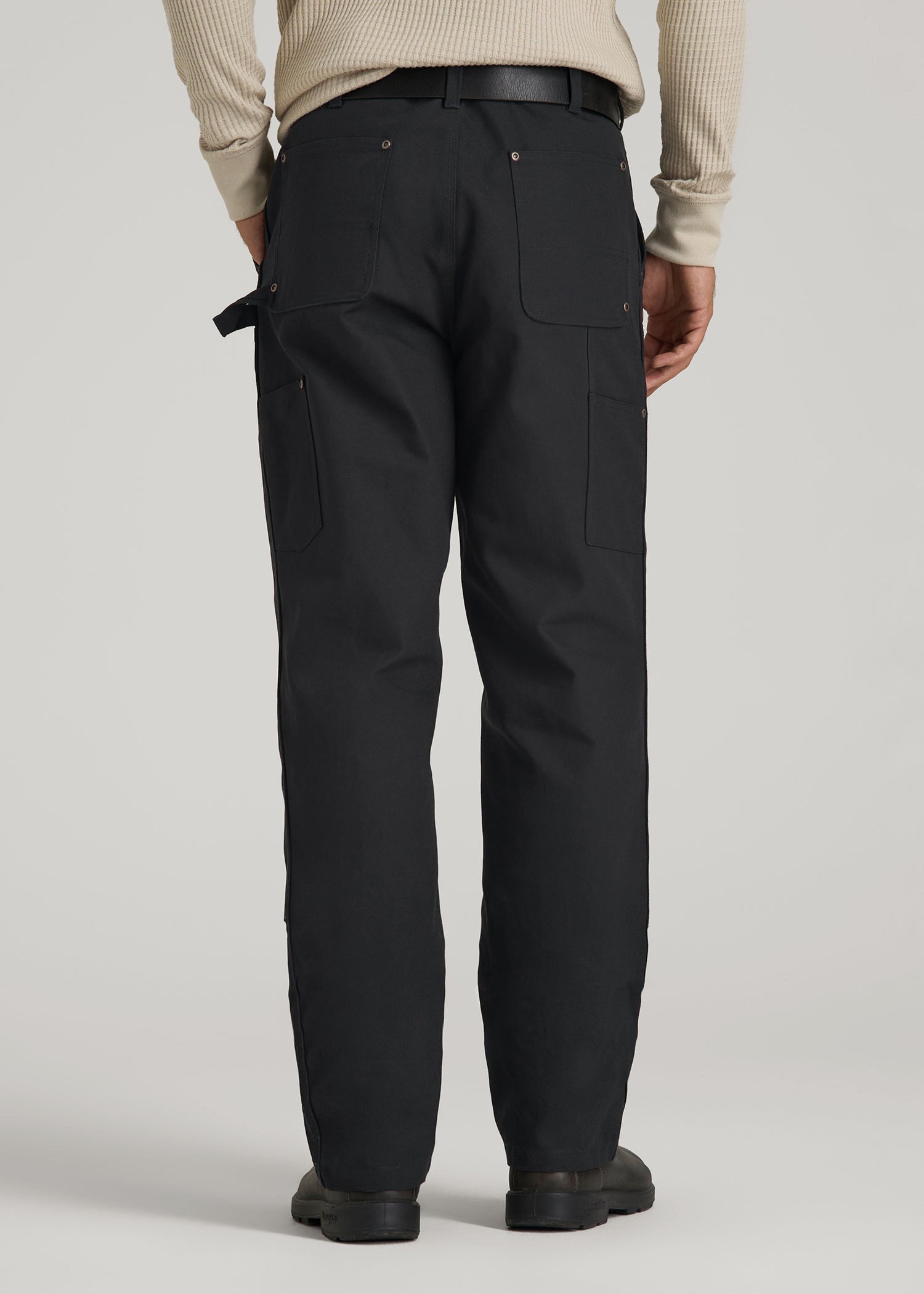 American Tall Men LJ&S Double Front Utility Work Pants for Tall Men in Black