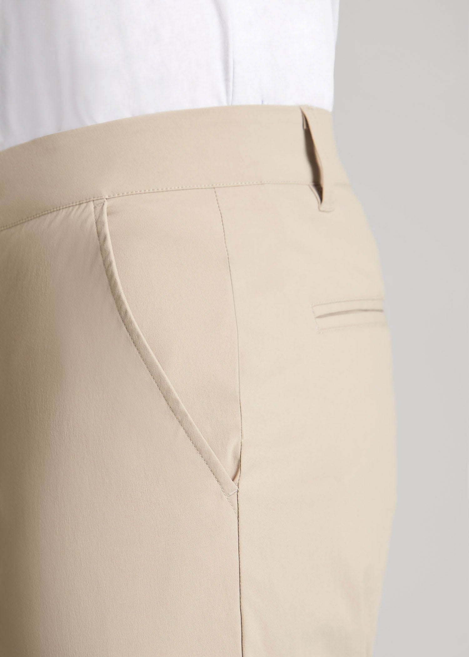 American Tall Men TAPERED FIT Traveler Chino Pants for Tall Men in Light Khaki