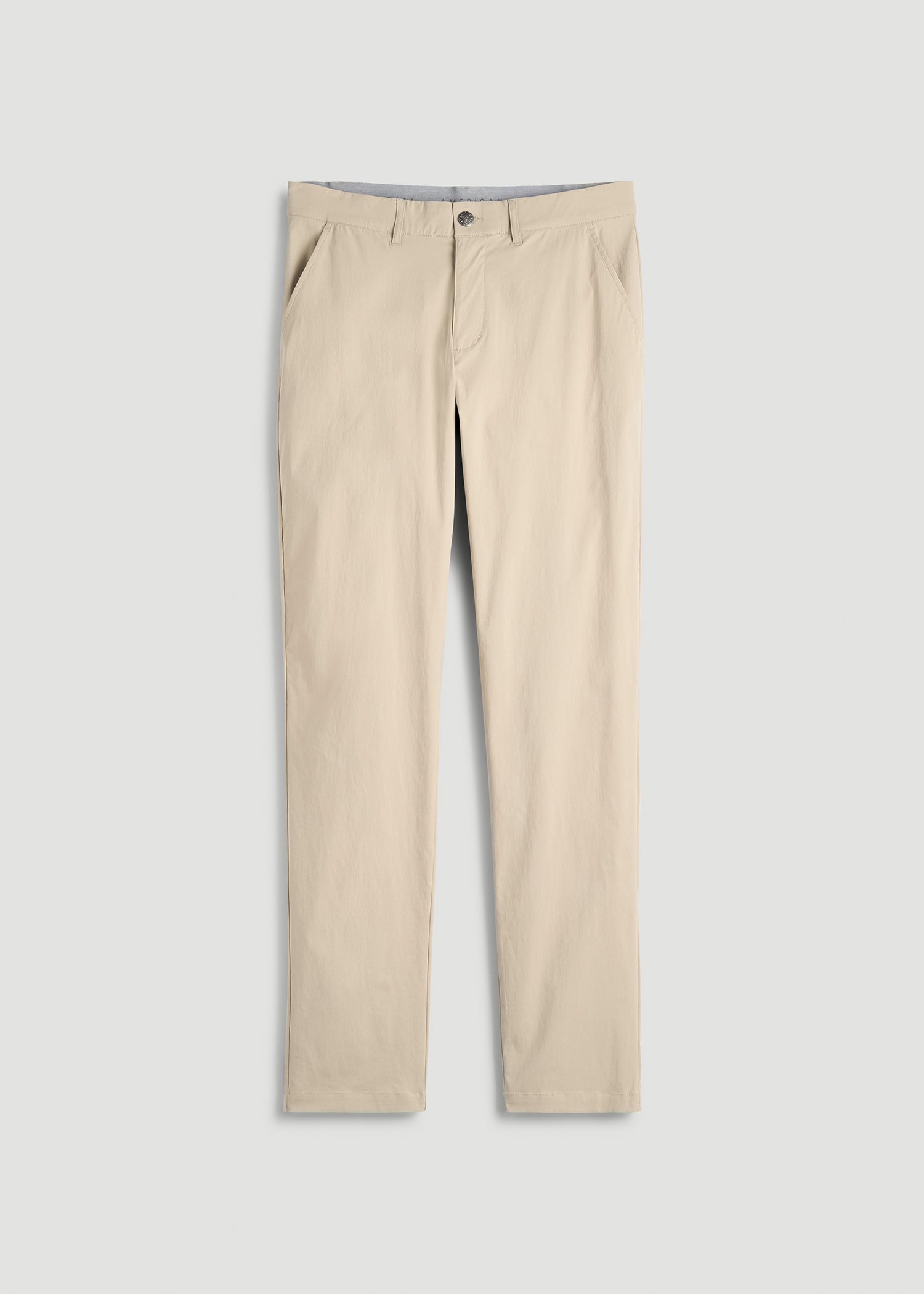 American Tall Men TAPERED FIT Traveler Chino Pants for Tall Men in Light Khaki