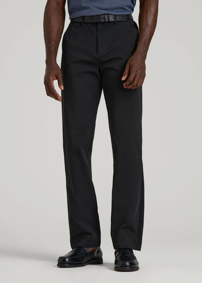 American Tall Men 4 Way Stretch Commuter STRAIGHT Leg Chino Pants for Tall Men in Black