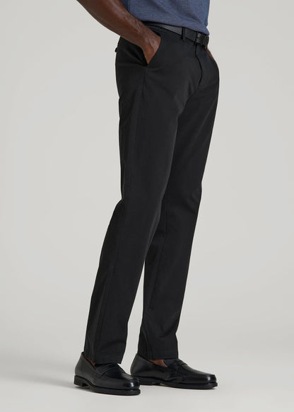 American Tall Men 4 Way Stretch Commuter STRAIGHT Leg Chino Pants for Tall Men in Black