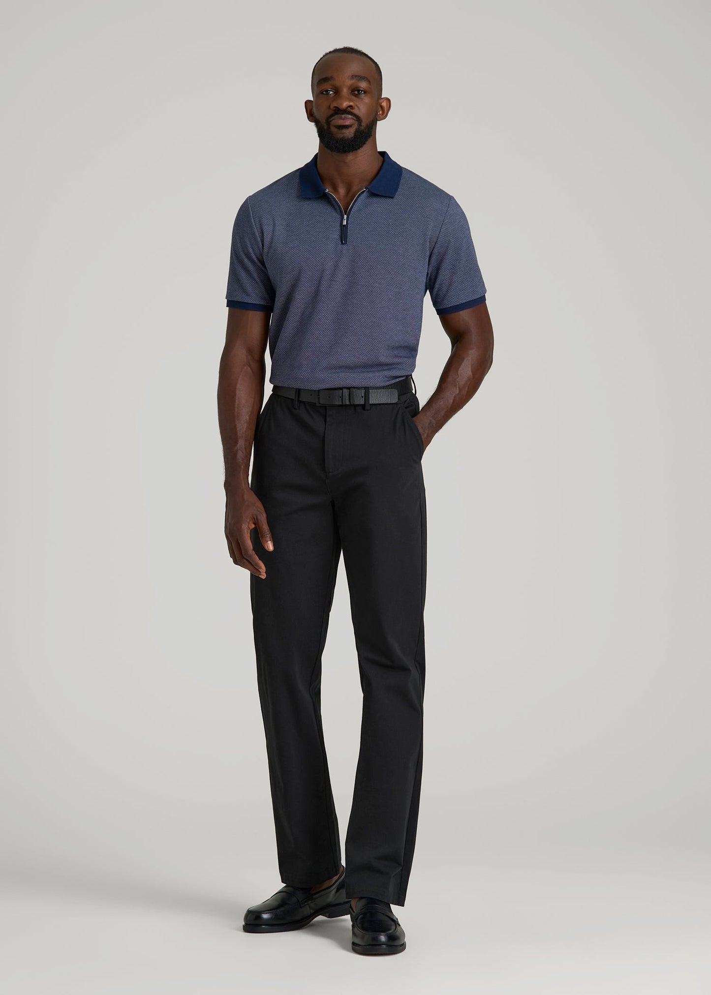 American Tall Men 4 Way Stretch Commuter STRAIGHT Leg Chino Pants for Tall Men in Black