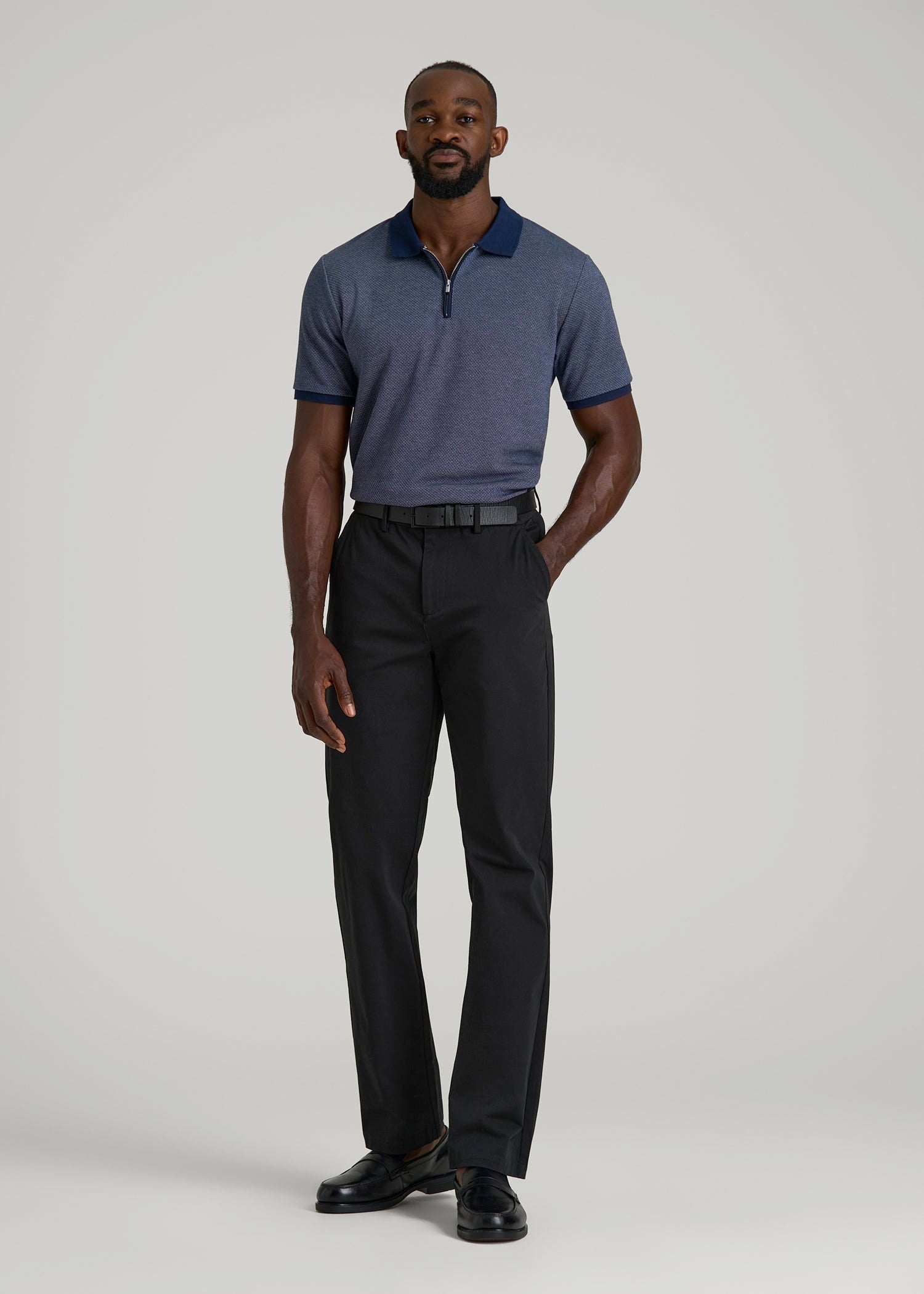American Tall Men 4 Way Stretch Commuter STRAIGHT Leg Chino Pants for Tall Men in Black