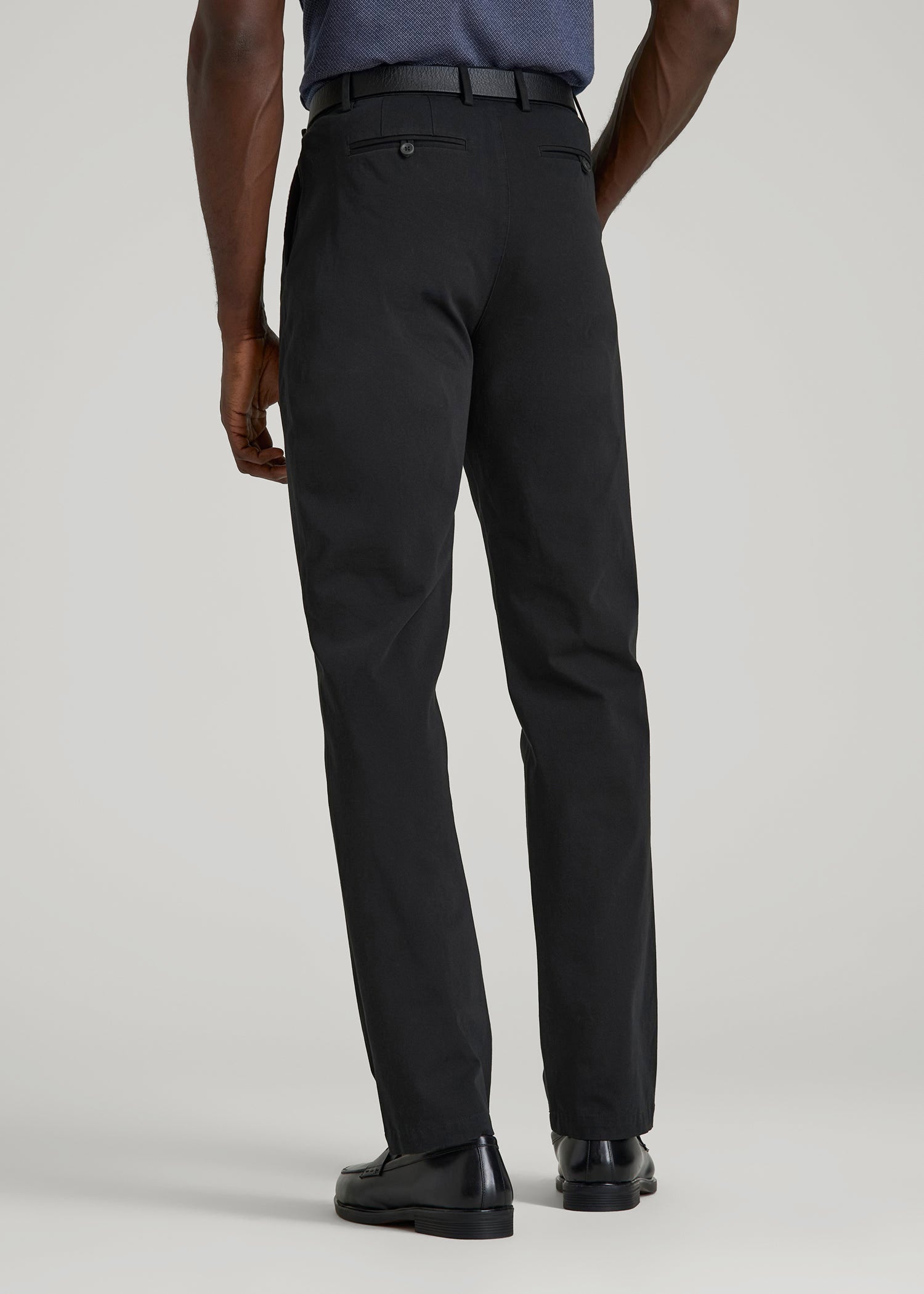 American Tall Men 4 Way Stretch Commuter STRAIGHT Leg Chino Pants for Tall Men in Black