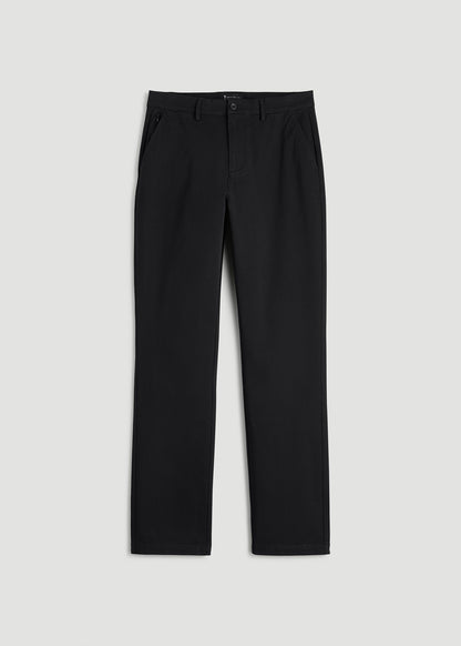American Tall Men 4 Way Stretch Commuter STRAIGHT Leg Chino Pants for Tall Men in Black
