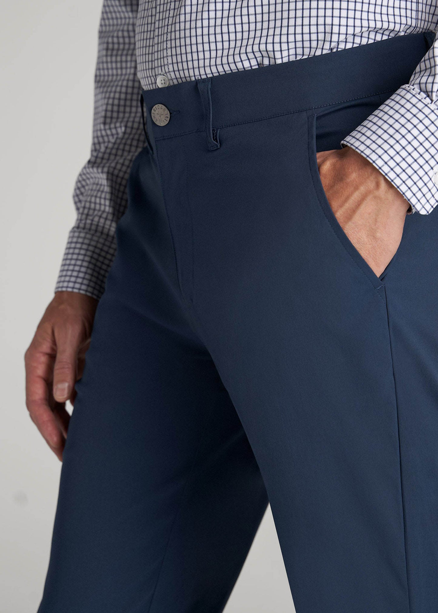 American Tall Men TAPERED FIT Traveler Chino Pants for Tall Men in Marine Navy