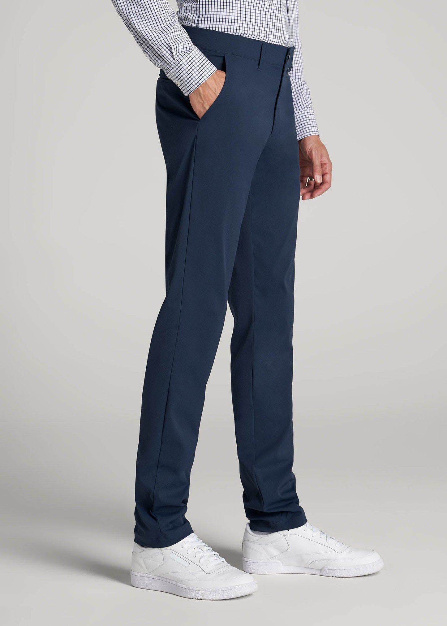 American Tall Men TAPERED FIT Traveler Chino Pants for Tall Men in Marine Navy