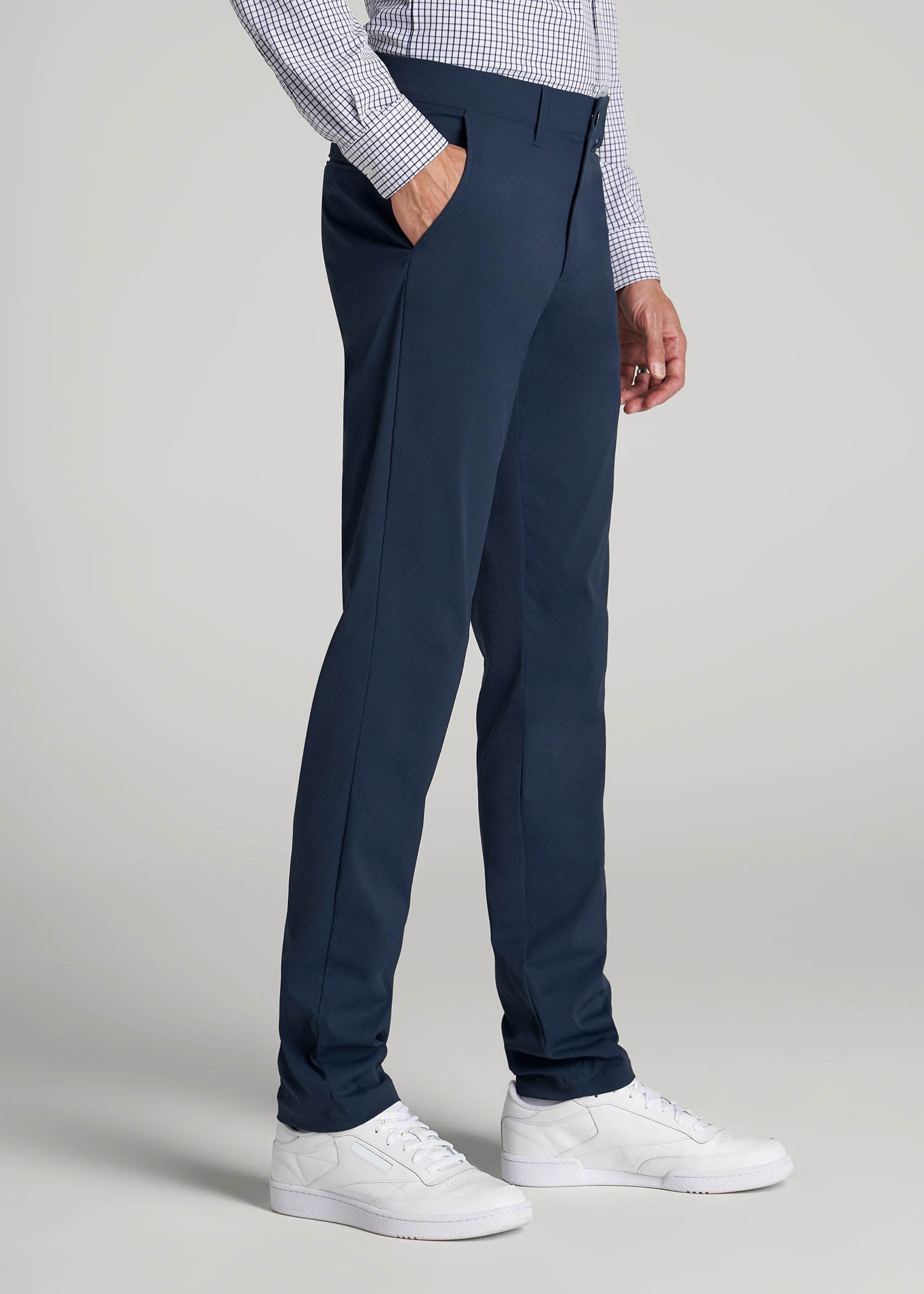 American Tall Men TAPERED FIT Traveler Chino Pants for Tall Men in Marine Navy