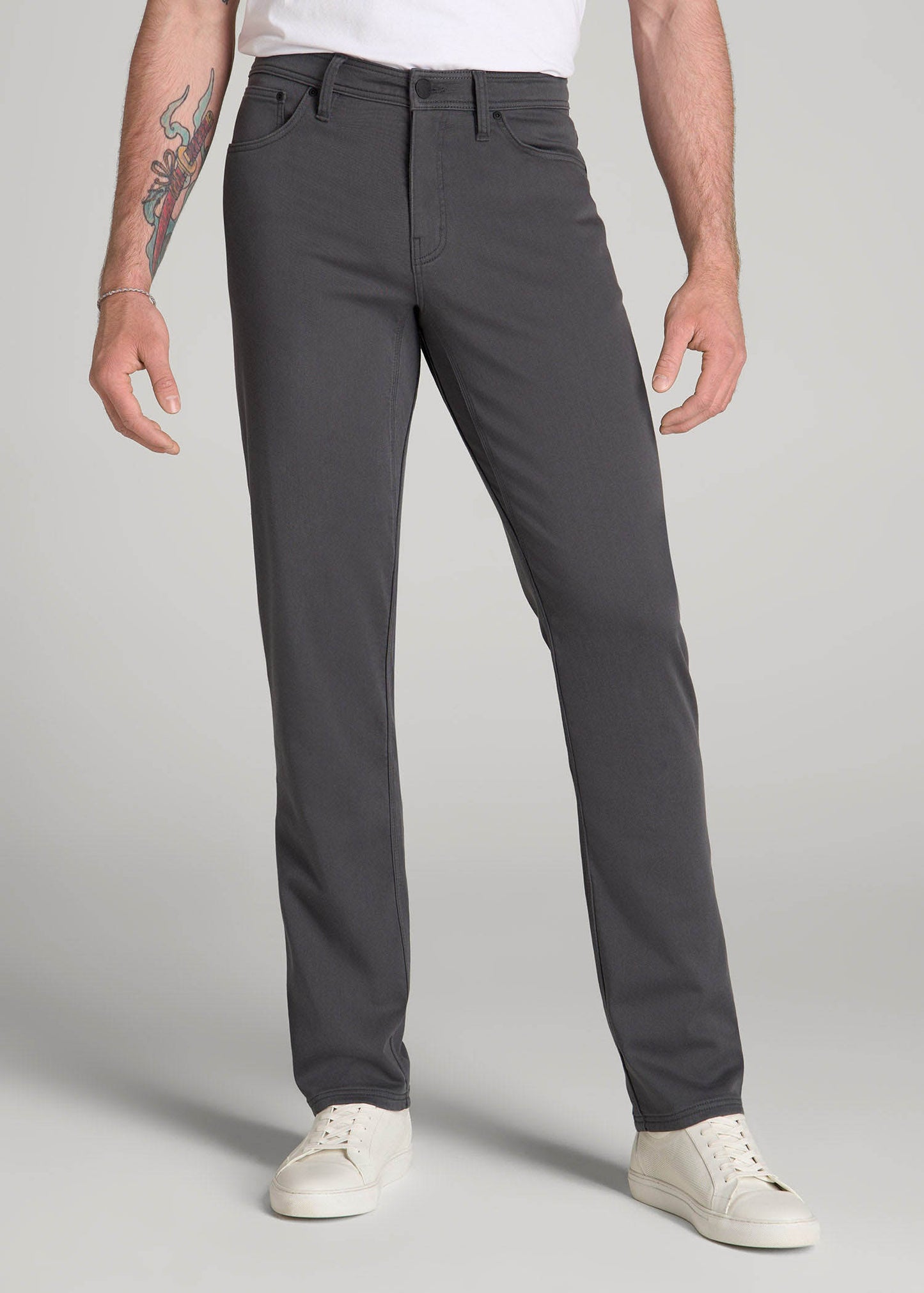 American Tall Men Everyday Comfort 5-Pocket TAPERED-FIT Pant for Tall Men in Iron Grey