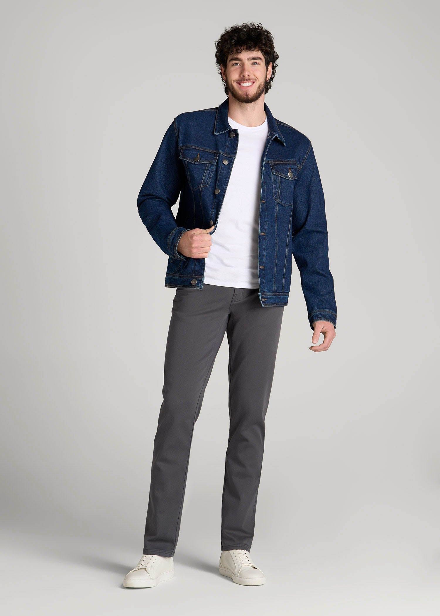 American Tall Men Everyday Comfort 5-Pocket TAPERED-FIT Pant for Tall Men in Iron Grey
