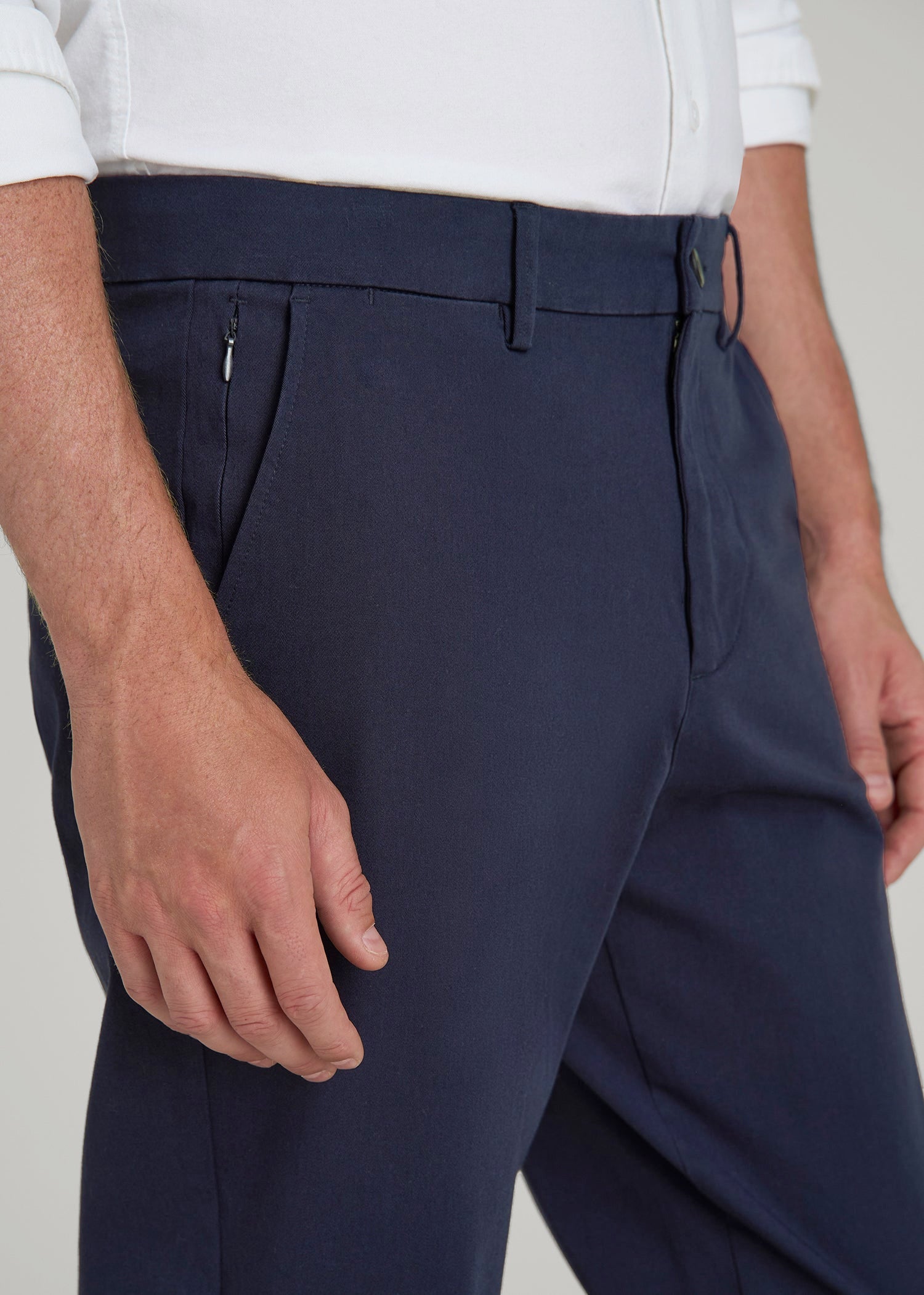 American Tall Men 4-Way Stretch Commuter Tapered Chino Pants for Tall Men in Patriot Blue