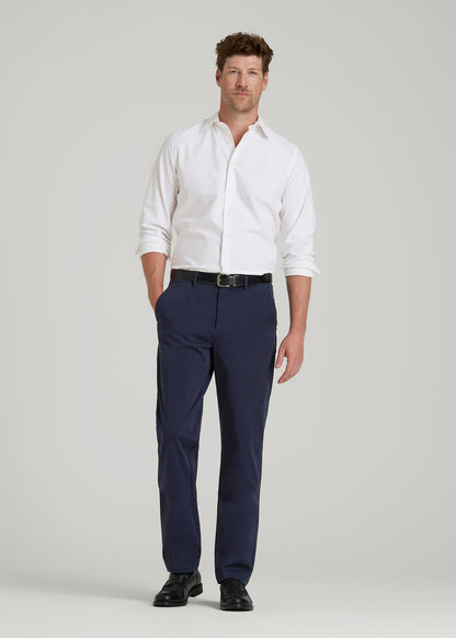 American Tall Men 4-Way Stretch Commuter Tapered Chino Pants for Tall Men in Patriot Blue