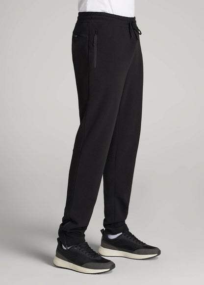 American Tall Men Tech-Knit Zip Joggers for Tall Men in Black