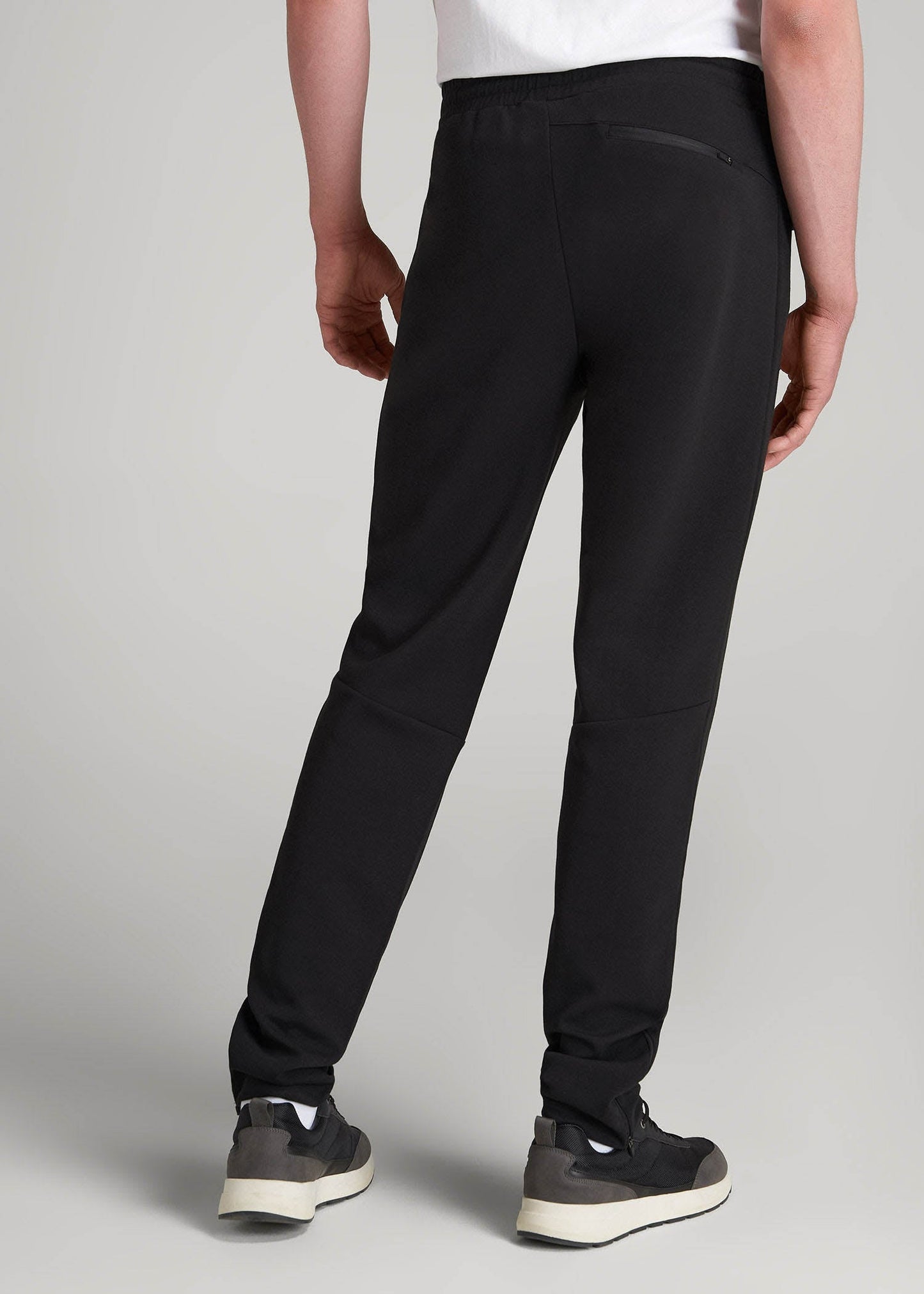 American Tall Men Tech-Knit Zip Joggers for Tall Men in Black