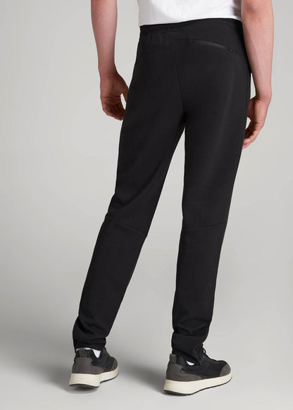 American Tall Men Tech-Knit Zip Joggers for Tall Men in Black