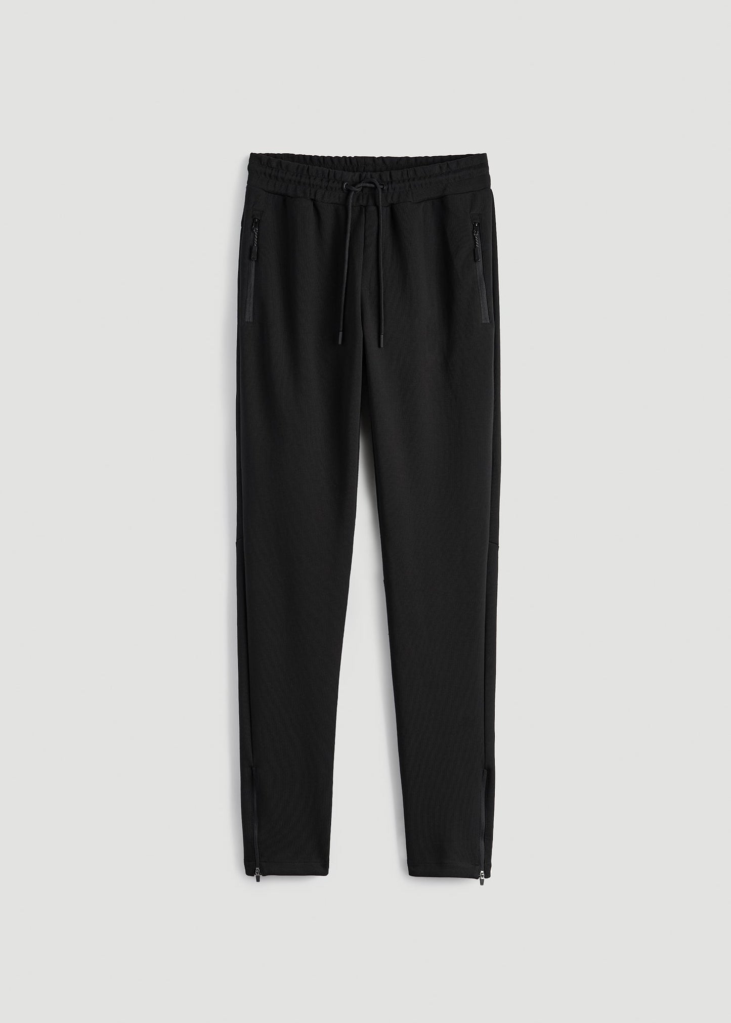 American Tall Men Tech-Knit Zip Joggers for Tall Men in Black