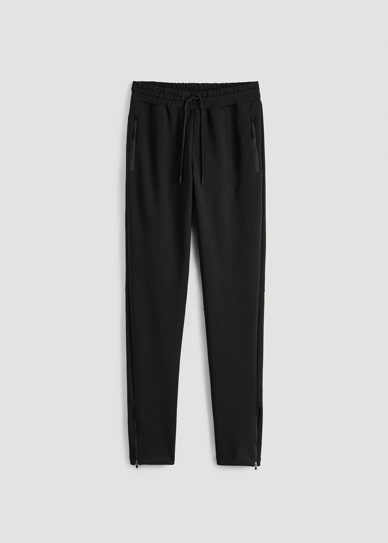 American Tall Men Tech-Knit Zip Joggers for Tall Men in Black
