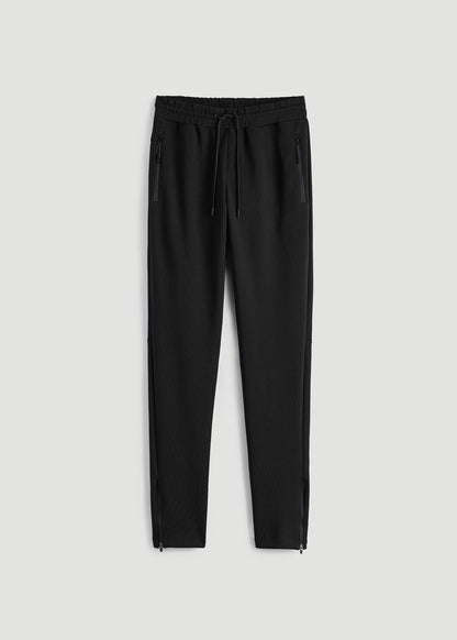 American Tall Men Tech-Knit Zip Joggers for Tall Men in Black