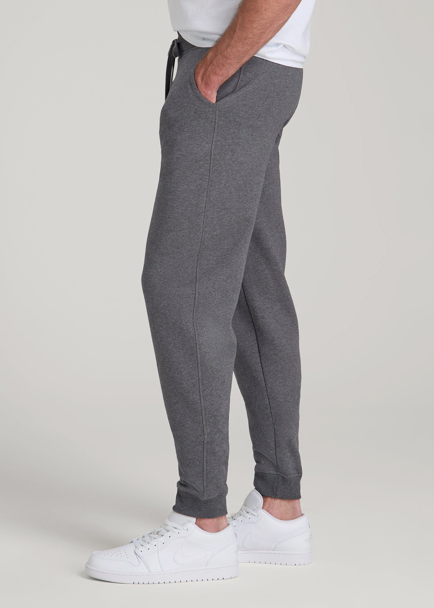 American Tall Men Wearever 2.0 Fleece Joggers for Tall Men in Charcoal Mix