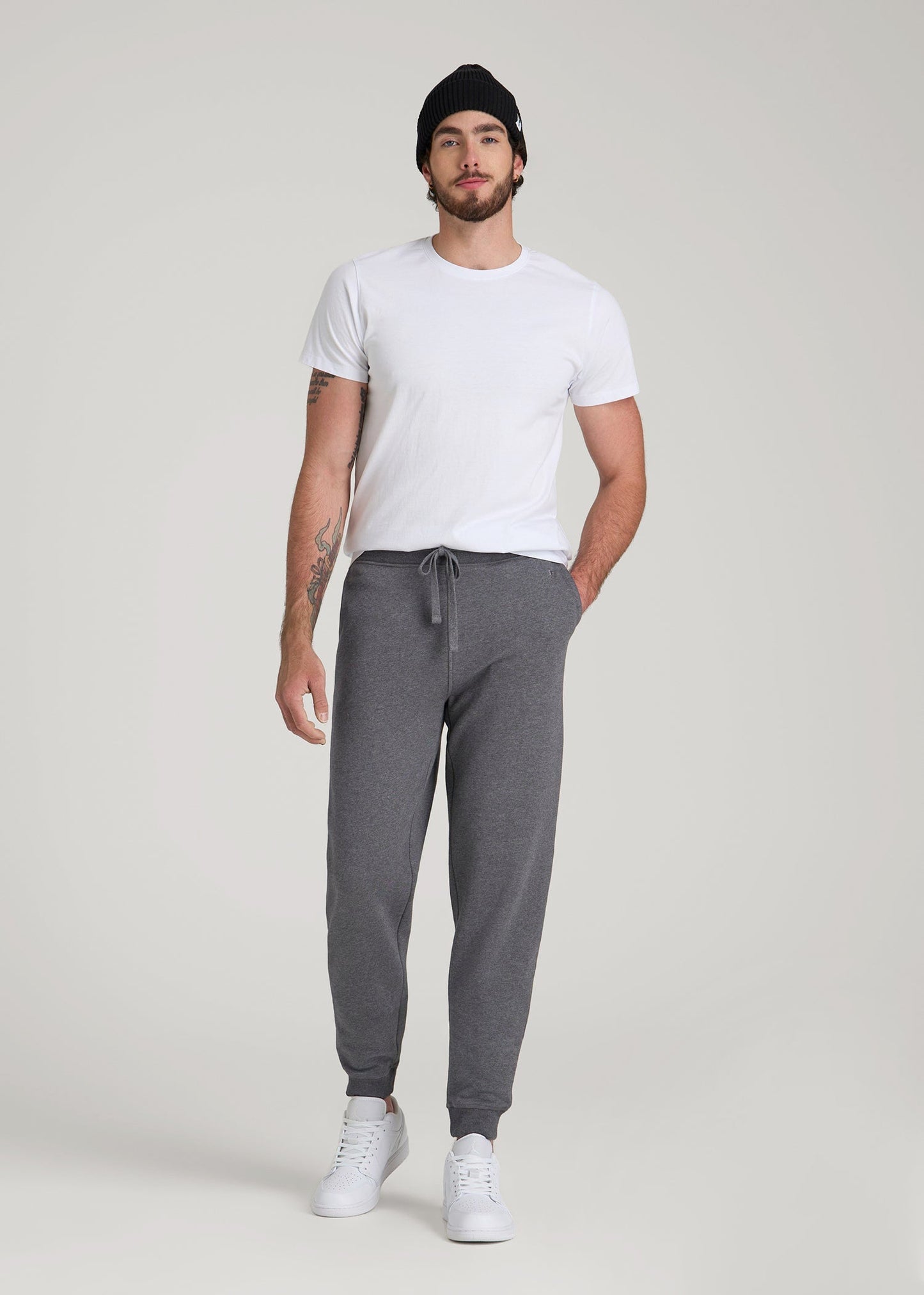 American Tall Men Wearever 2.0 Fleece Joggers for Tall Men in Charcoal Mix