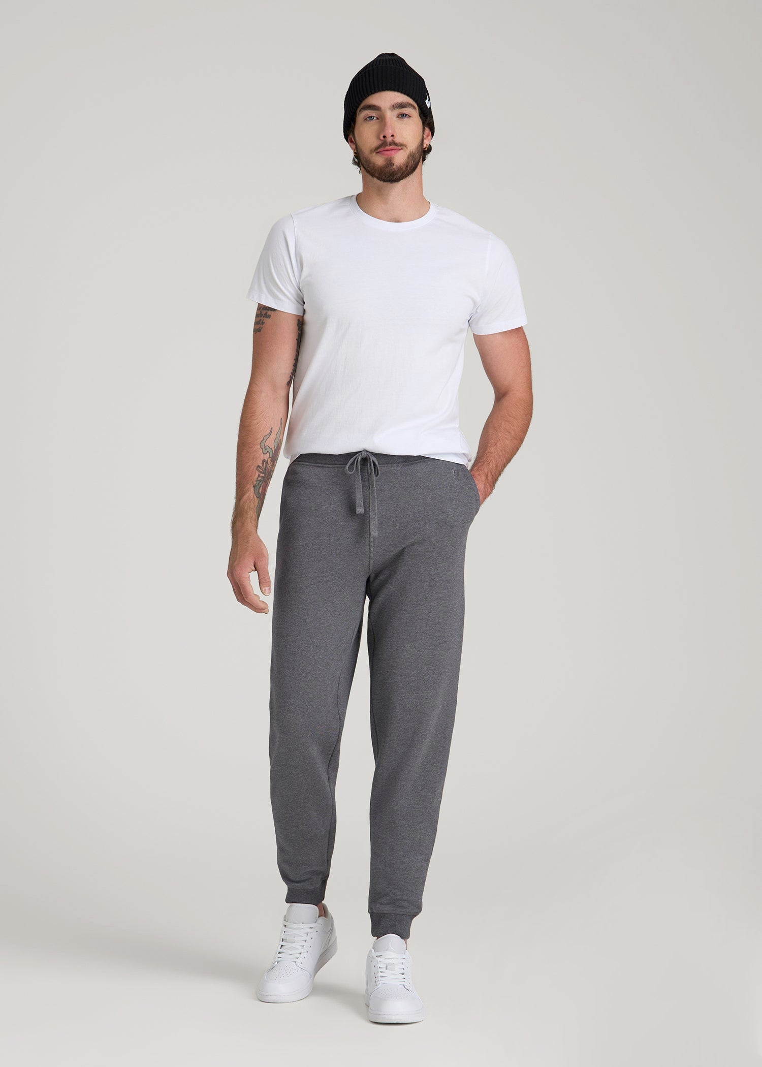 American Tall Men Wearever 2.0 Fleece Joggers for Tall Men in Charcoal Mix
