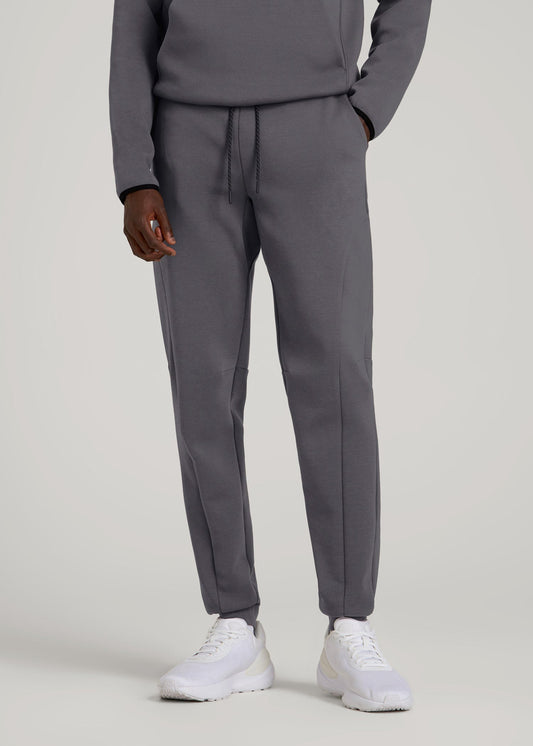 American Tall Men Tech Motion Fleece Joggers for Tall Men in Iron Grey