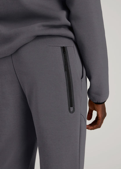 American Tall Men Tech Motion Fleece Joggers for Tall Men in Iron Grey