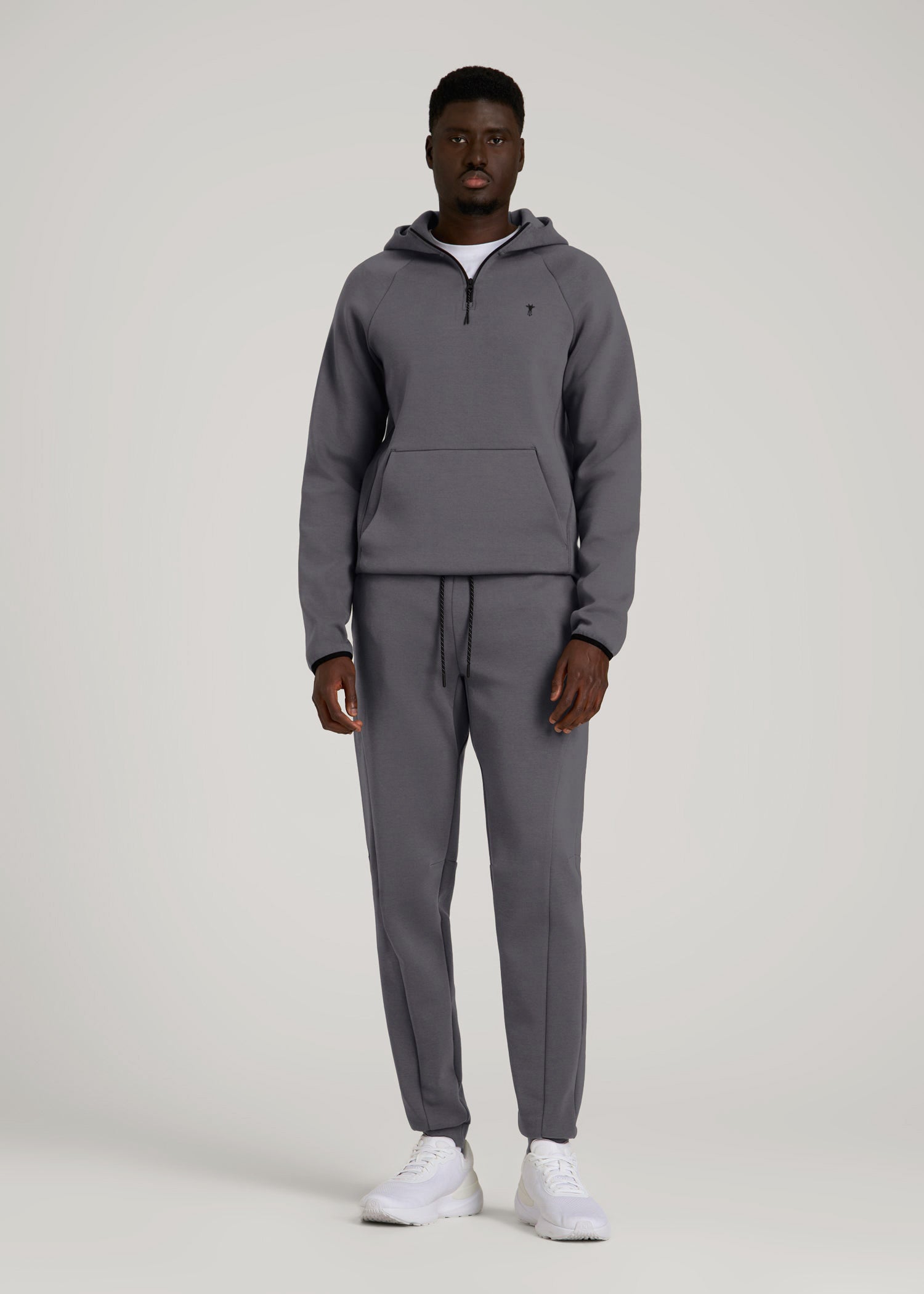 American Tall Men Tech Motion Fleece Joggers for Tall Men in Iron Grey