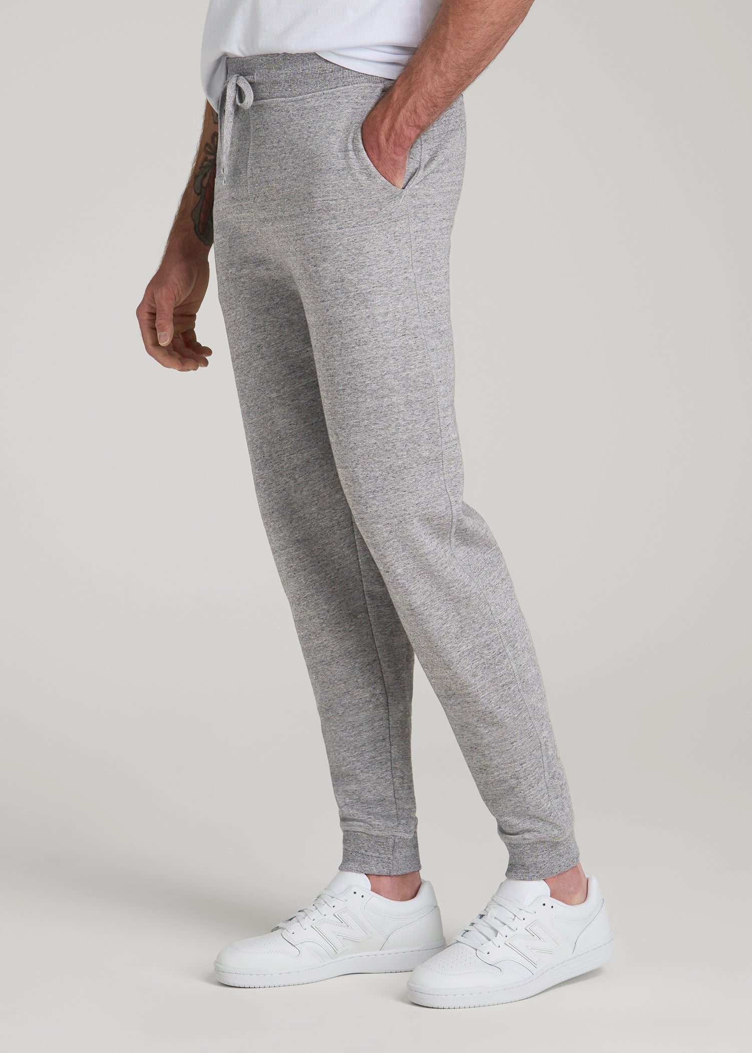 American Tall Men Wearever 2.0 Fleece Joggers for Tall Men in Heathered Grey