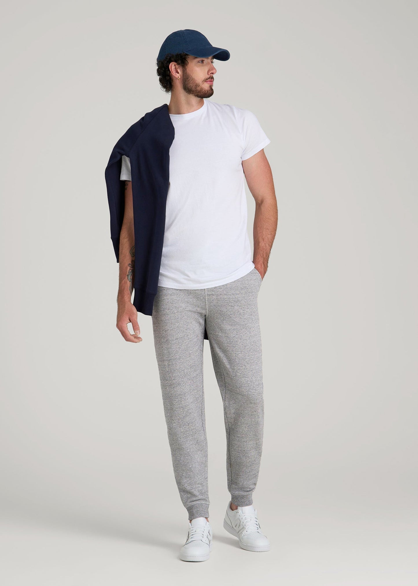 American Tall Men Wearever 2.0 Fleece Joggers for Tall Men in Heathered Grey