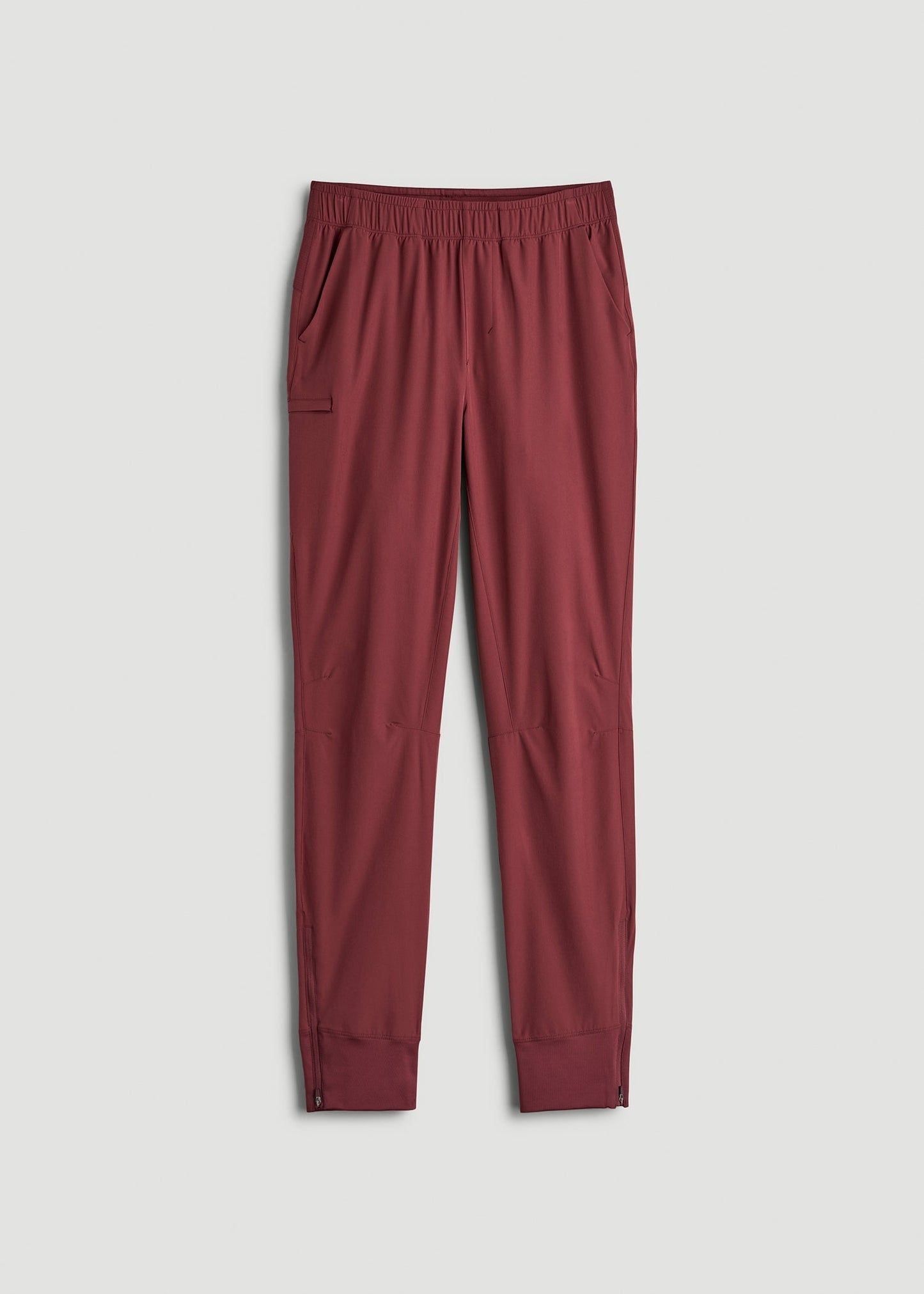 American Tall Men Featherweight Perforated Training Joggers for Tall Men in Oxblood Red