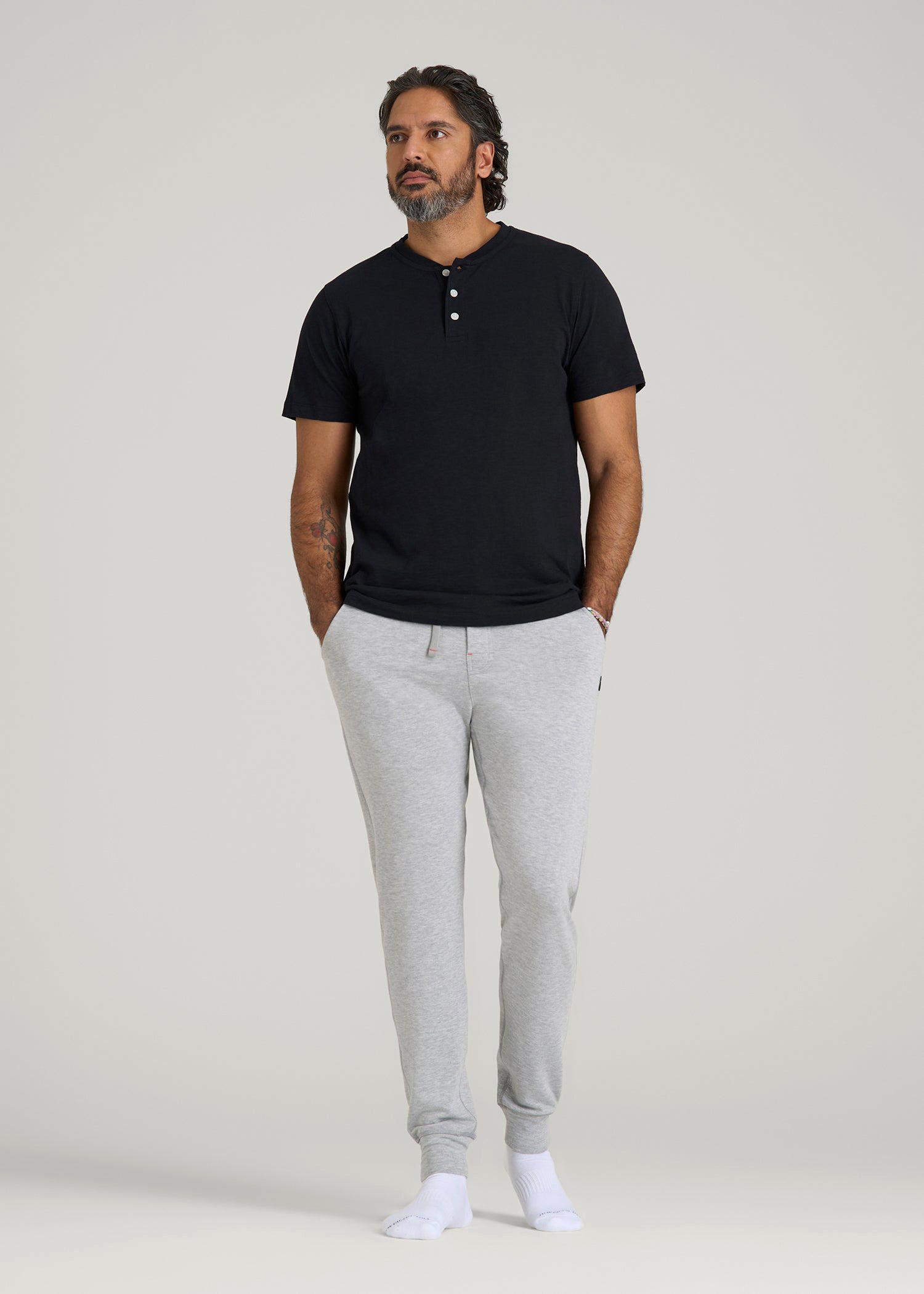 American Tall Men Sleep Joggers for Tall Men in Grey Mix
