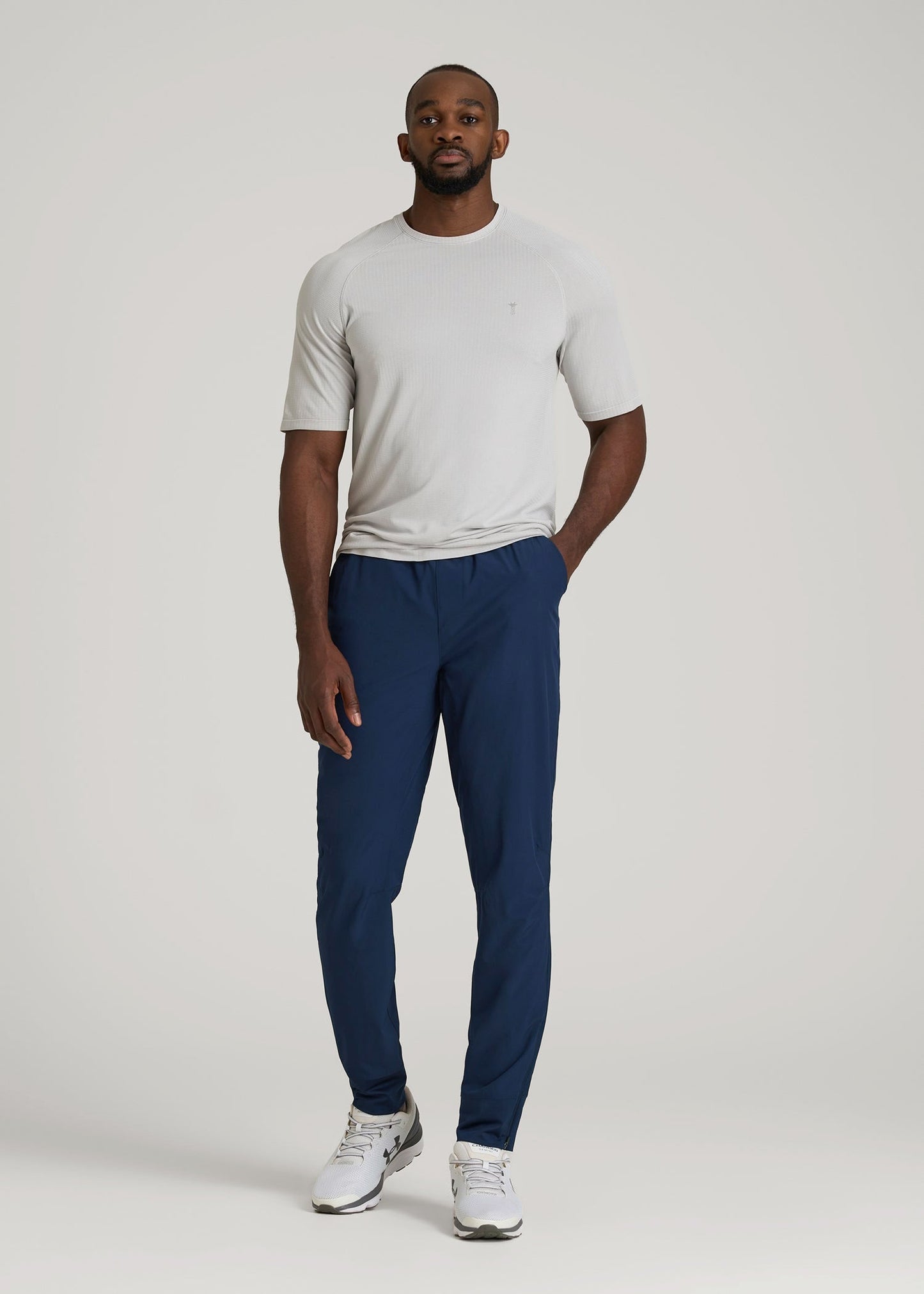 American Tall Men Featherweight Perforated Training Joggers for Tall Men in Regal Blue