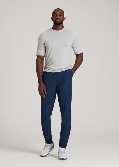 American Tall Men Featherweight Perforated Training Joggers for Tall Men in Regal Blue