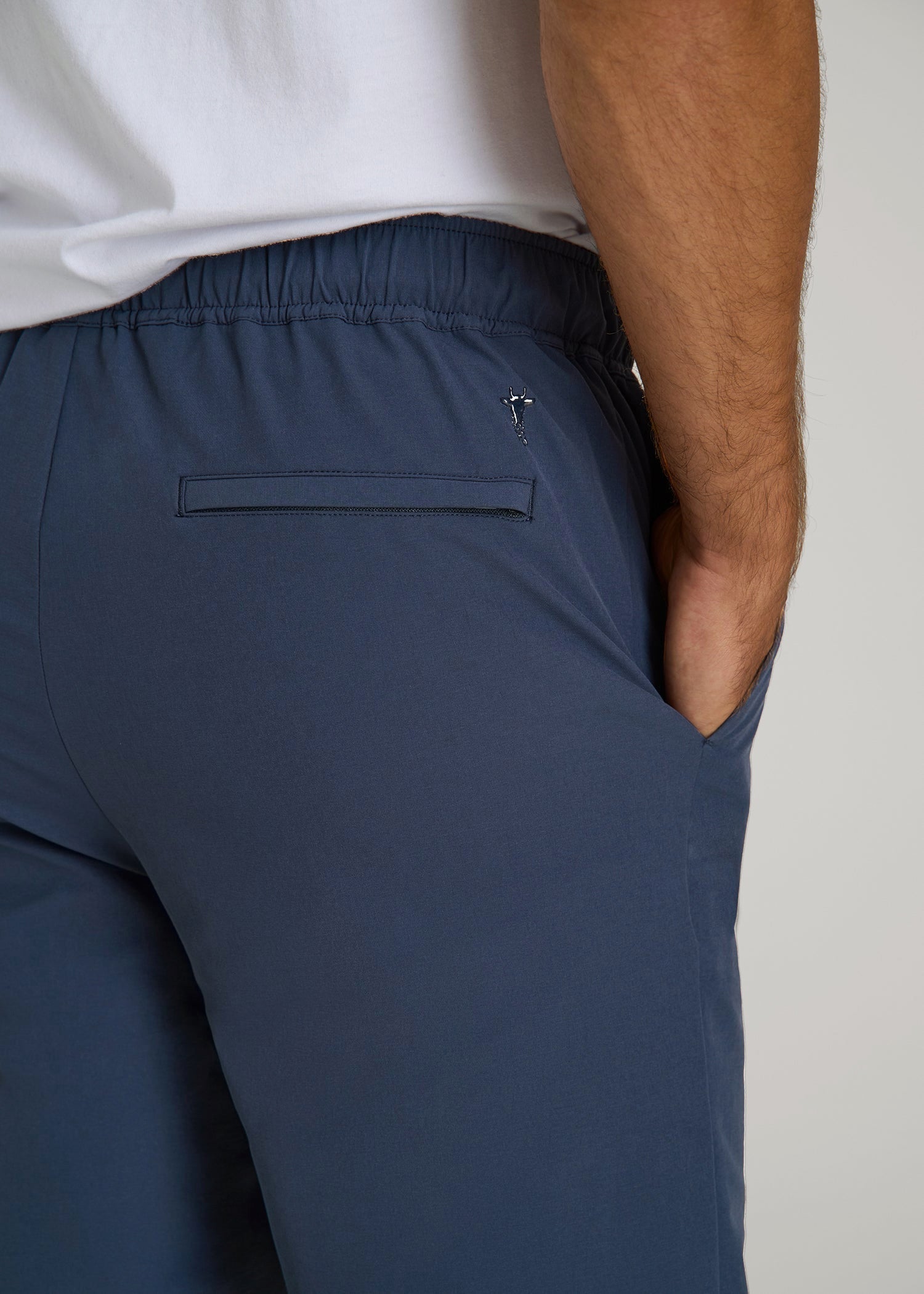 American Tall Men Flex Nylon Joggers for Tall Men in Navy Blue