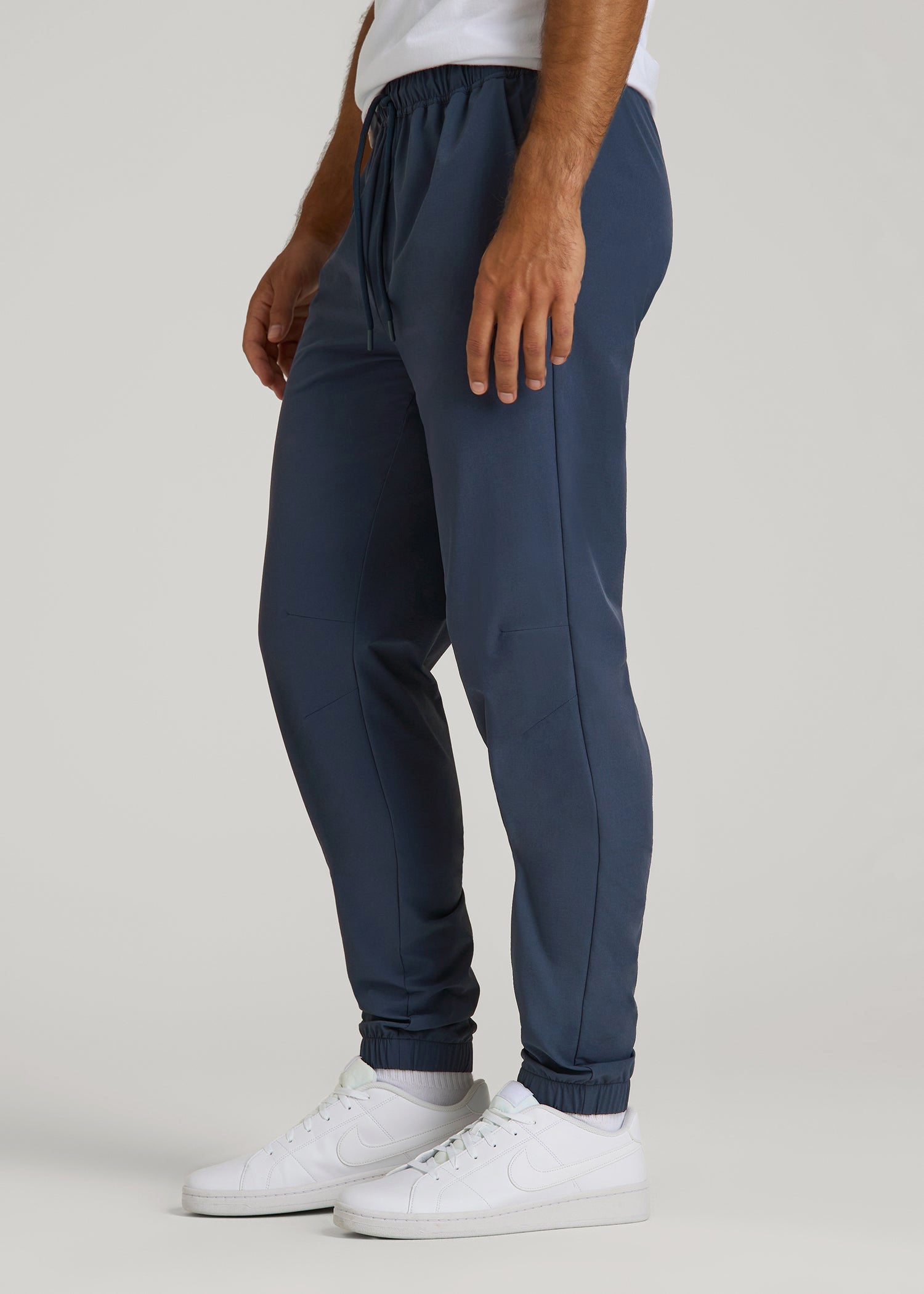 American Tall Men Flex Nylon Joggers for Tall Men in Navy Blue