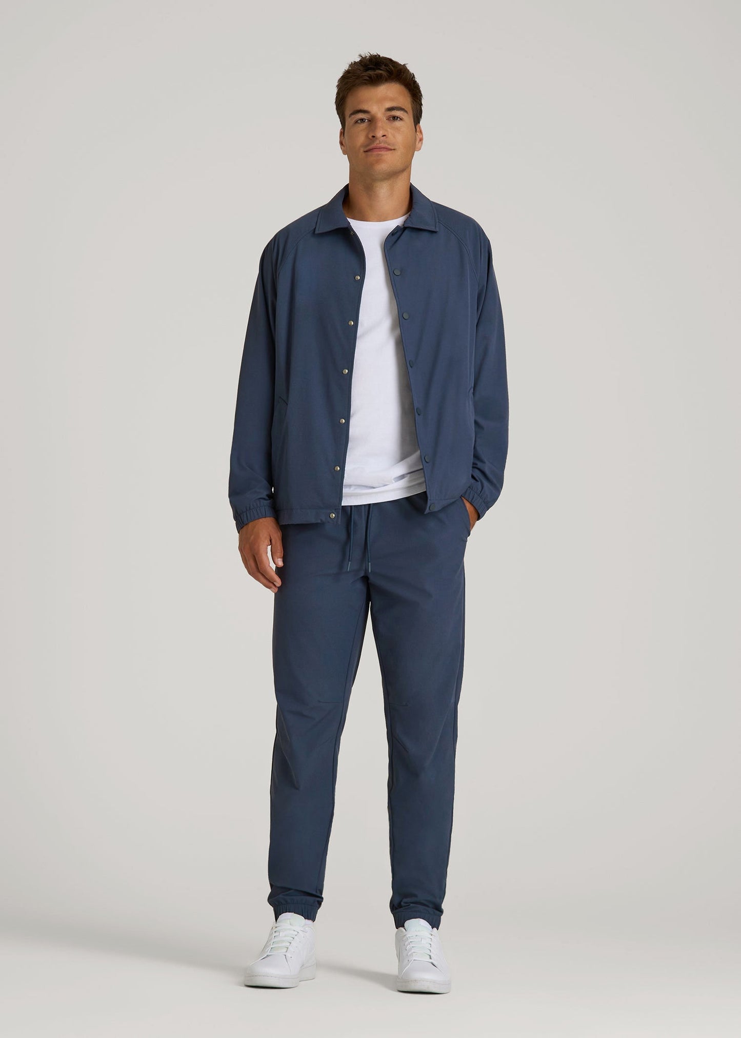 American Tall Men Flex Nylon Joggers for Tall Men in Navy Blue