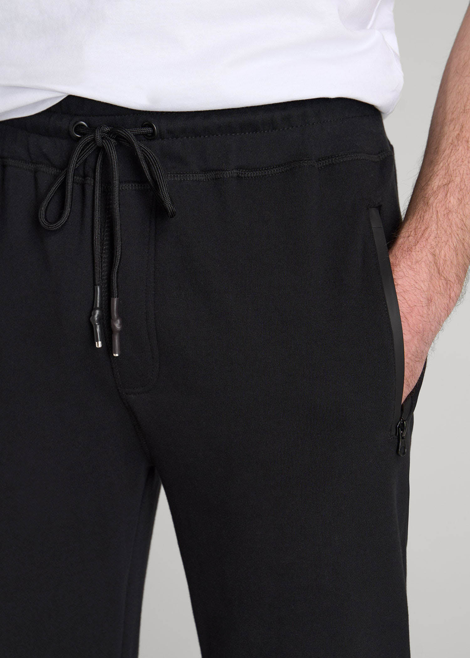 American Tall Men Wearever French Terry Joggers for Tall Men in Black