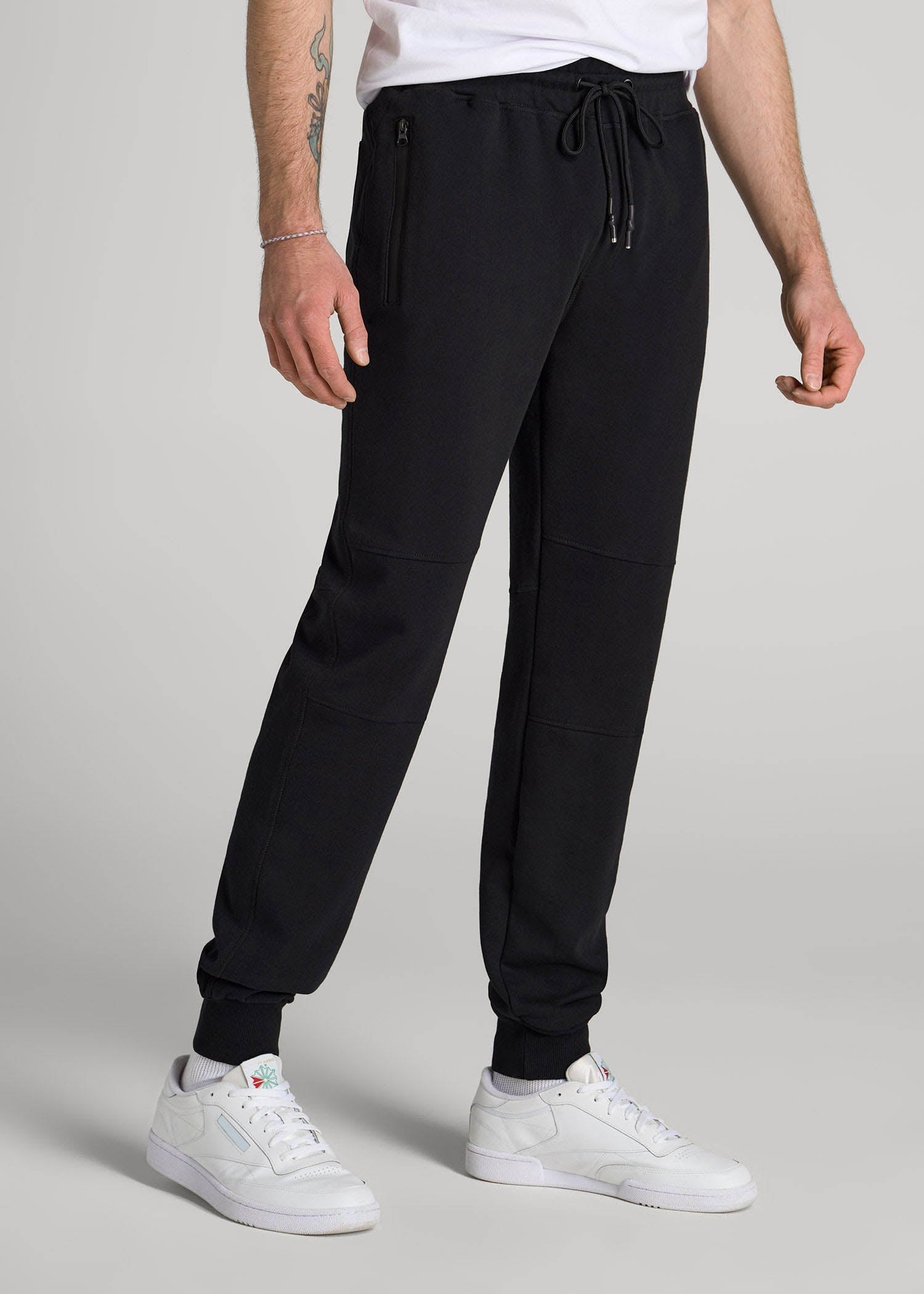 American Tall Men Wearever French Terry Joggers for Tall Men in Black