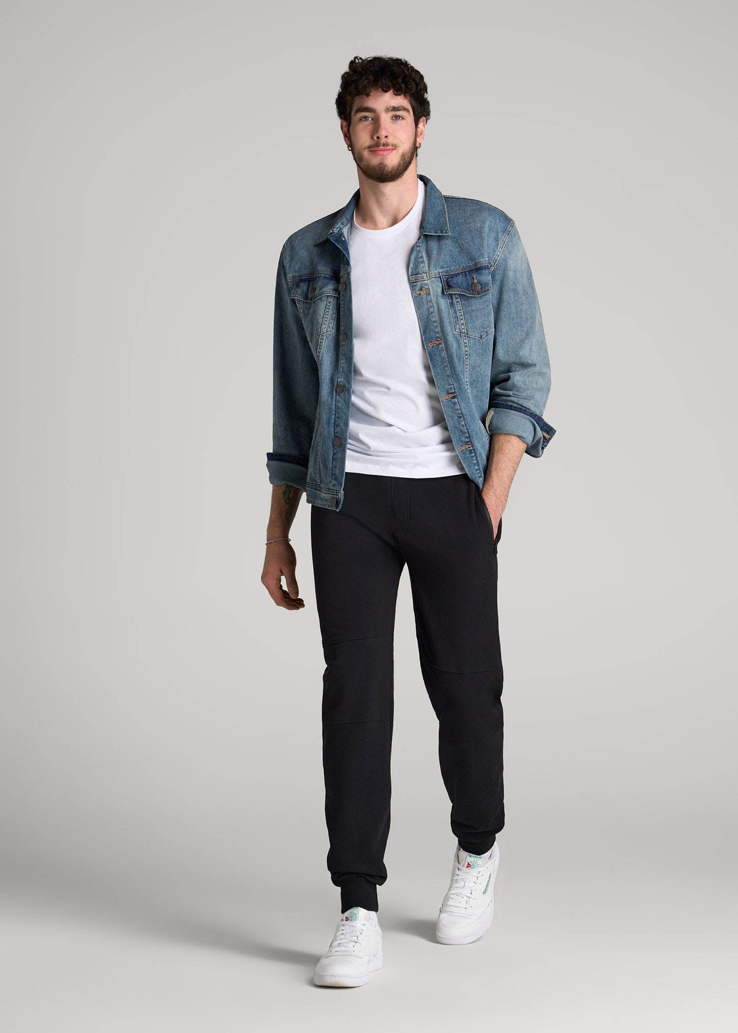 American Tall Men Wearever French Terry Joggers for Tall Men in Black