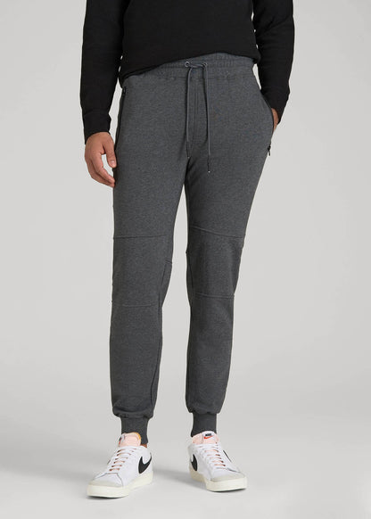 American Tall Men Wearever French Terry Joggers for Tall Men in Charcoal Mix