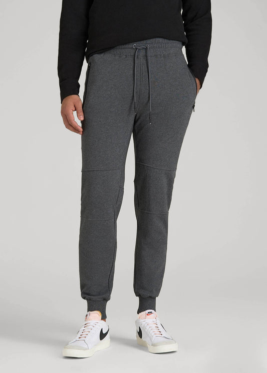 American Tall Men Wearever French Terry Joggers for Tall Men in Charcoal Mix