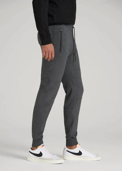 American Tall Men Wearever French Terry Joggers for Tall Men in Charcoal Mix