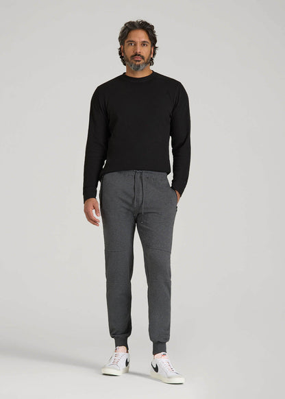 American Tall Men Wearever French Terry Joggers for Tall Men in Charcoal Mix