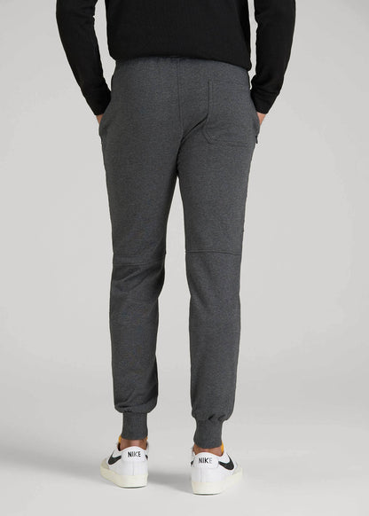American Tall Men Wearever French Terry Joggers for Tall Men in Charcoal Mix