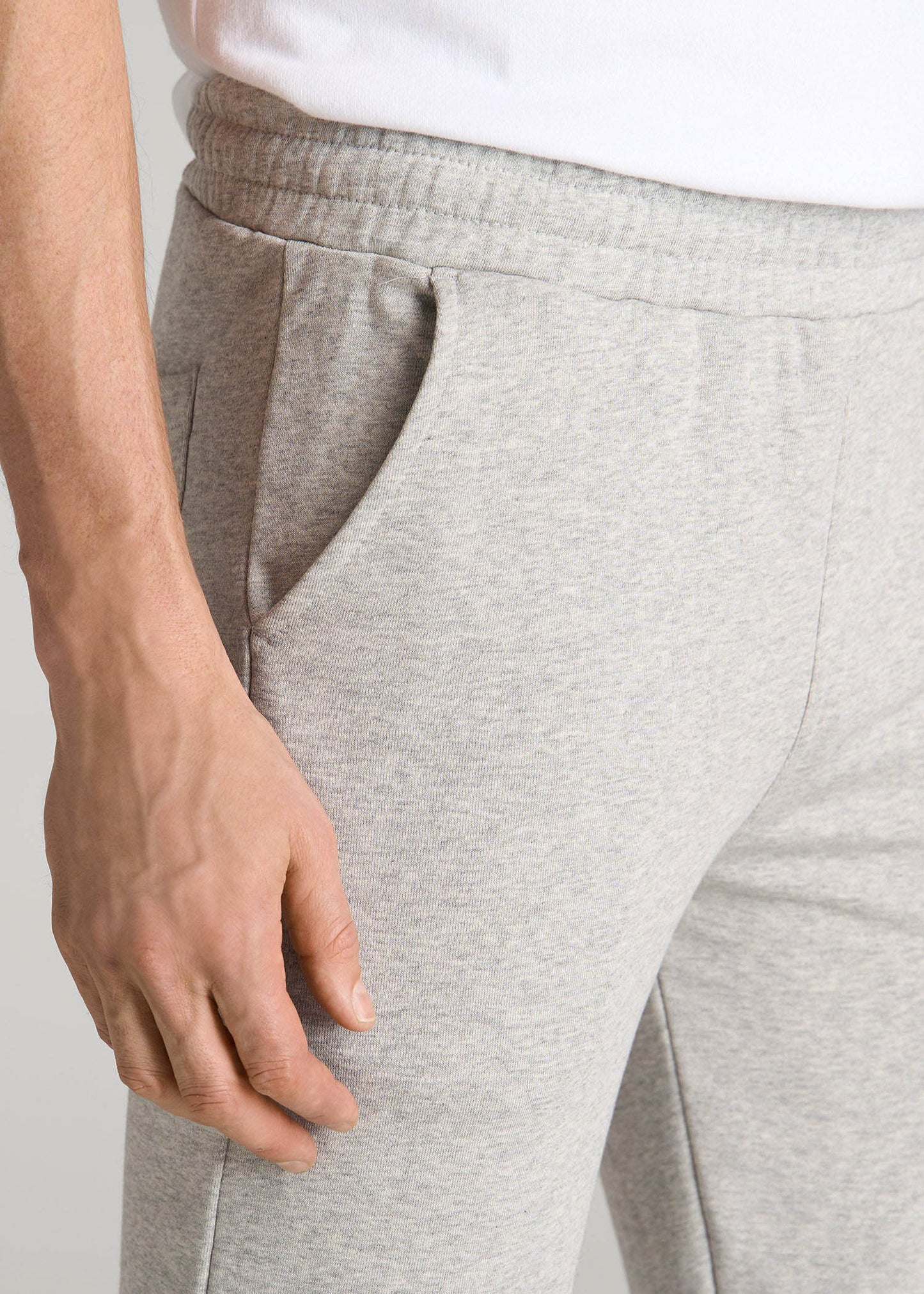American Tall Men Wearever French Terry Sweatpants for Tall Men in Grey Mix