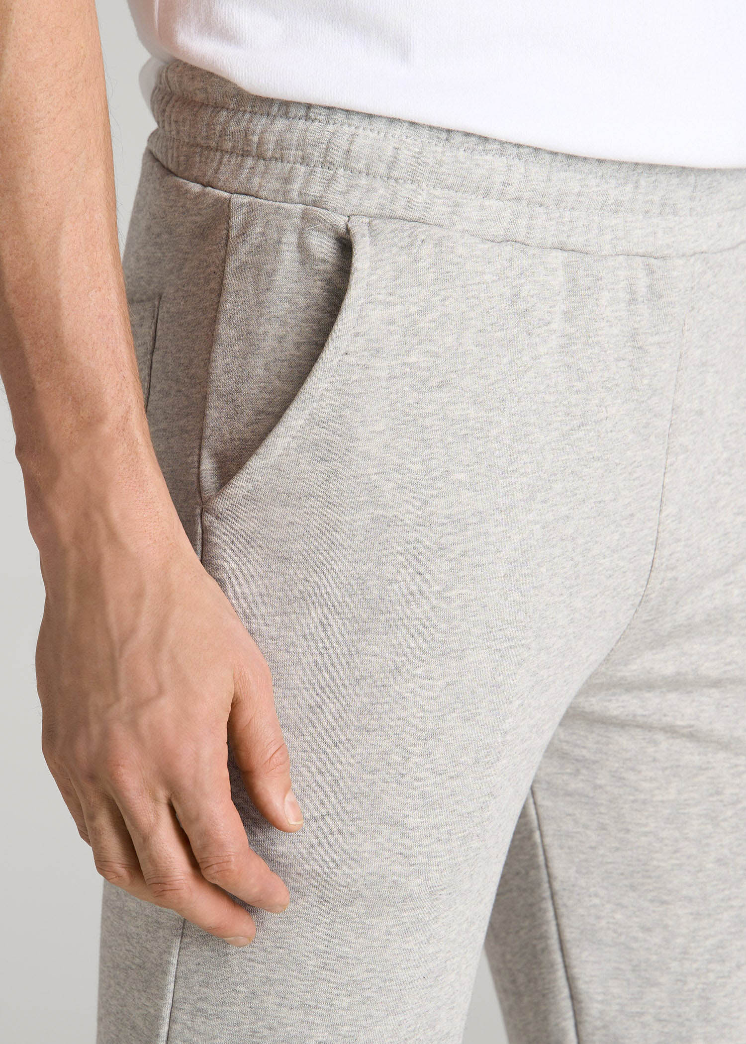American Tall Men Wearever French Terry Sweatpants for Tall Men in Grey Mix