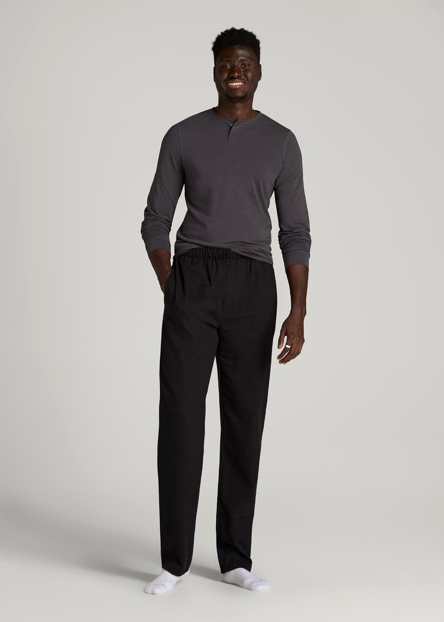 American Tall Men Pajama Pants for Tall Men in Charcoal Mix